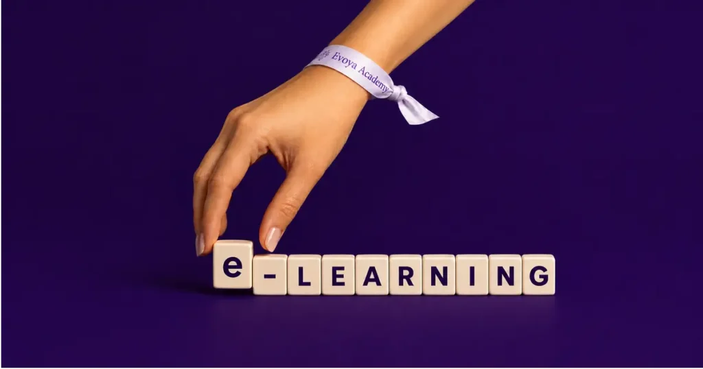 Illustration de la formation e-learning Evoya Academy sur fond violet